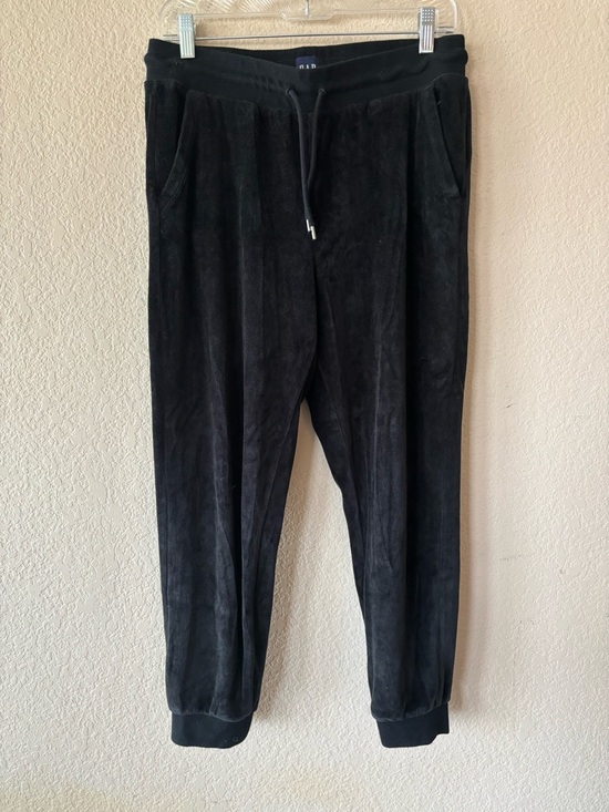 GAP Pants - GAP Jogger Pants‎ Womens Medium Black Velour Elastic Waist and Cuffs Athleisure
